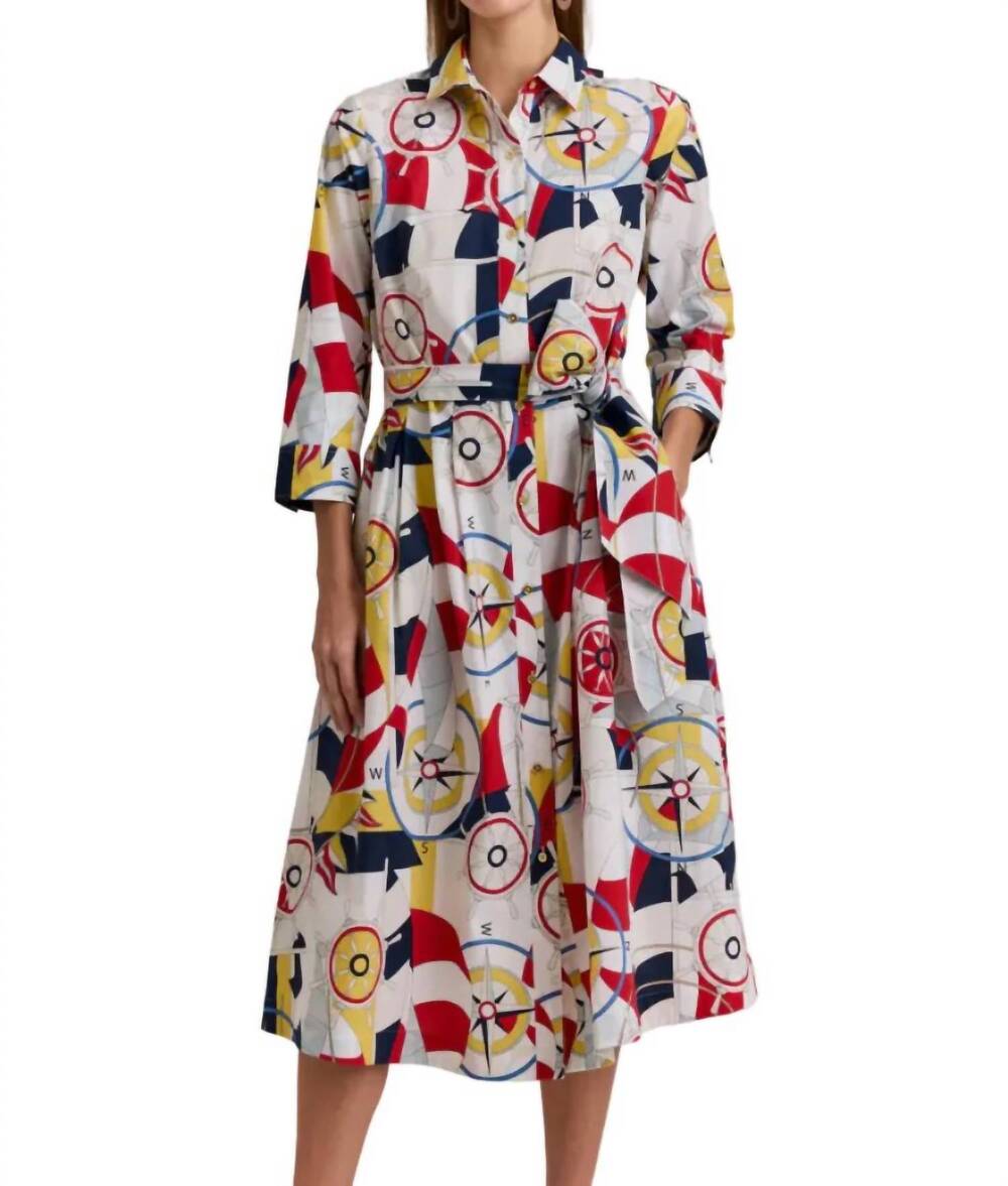 NEW HINSON WU robin 3/4 sleeve dress in nautical
